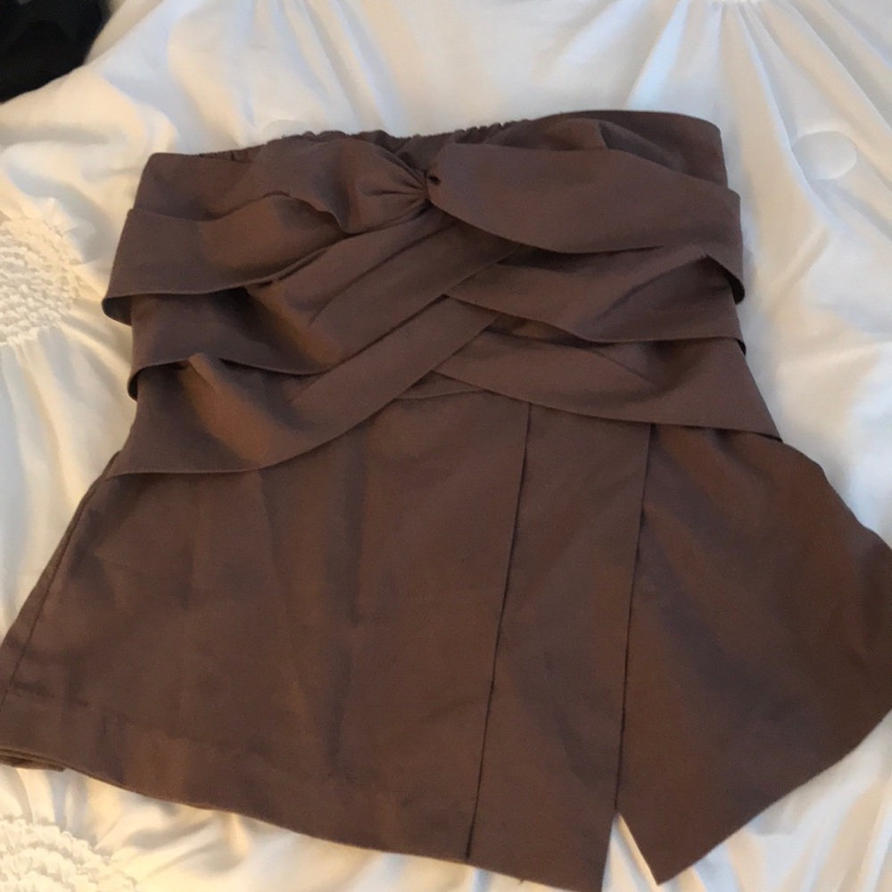 Brown strapless top